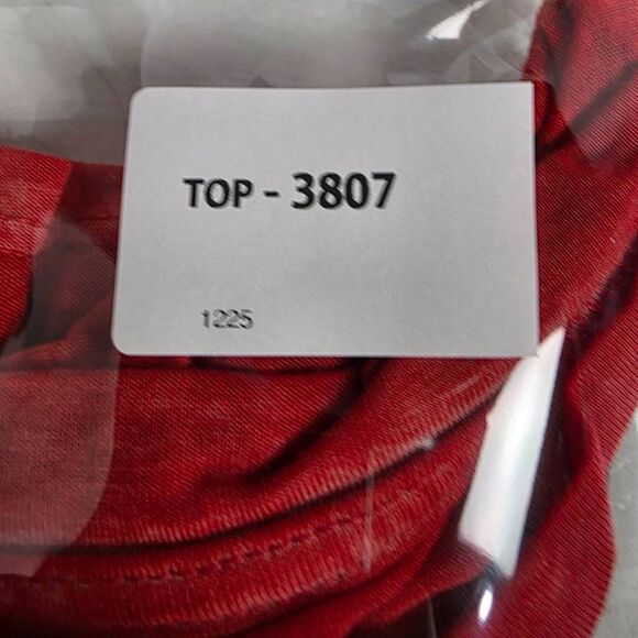 Maurices 24/7 XL Red Lace Up Burnout Short Sleeve Tee - Picture 5 of 5